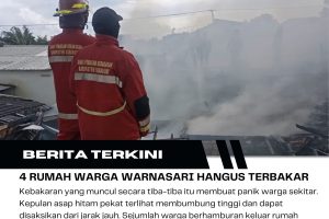 Api Mengamuk Saat Salat Jumat, 4 Rumah di Sukabumi Ludes Terbakar