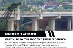 Mudik Lebaran 2026: Jalur Fungsional Tol Bocimi Cibadak–Karangtengah Resmi Dibuka Gratis