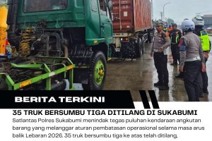 Satlantas Sukabumi Tindak Puluhan Truk Bandel Saat Arus Balik Lebaran 2026