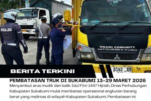 Dishub Sukabumi Batasi Operasional Truk Selama Mudik Lebaran 2026