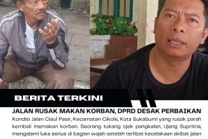 Jalan Rusak Kembali Makan Korban, DPRD Minta Pemkot Sukabumi Prioritaskan Perbaikan Jalan